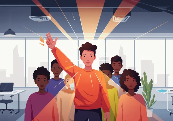 Dynamic person leading, symbolizing the Enterprising type
