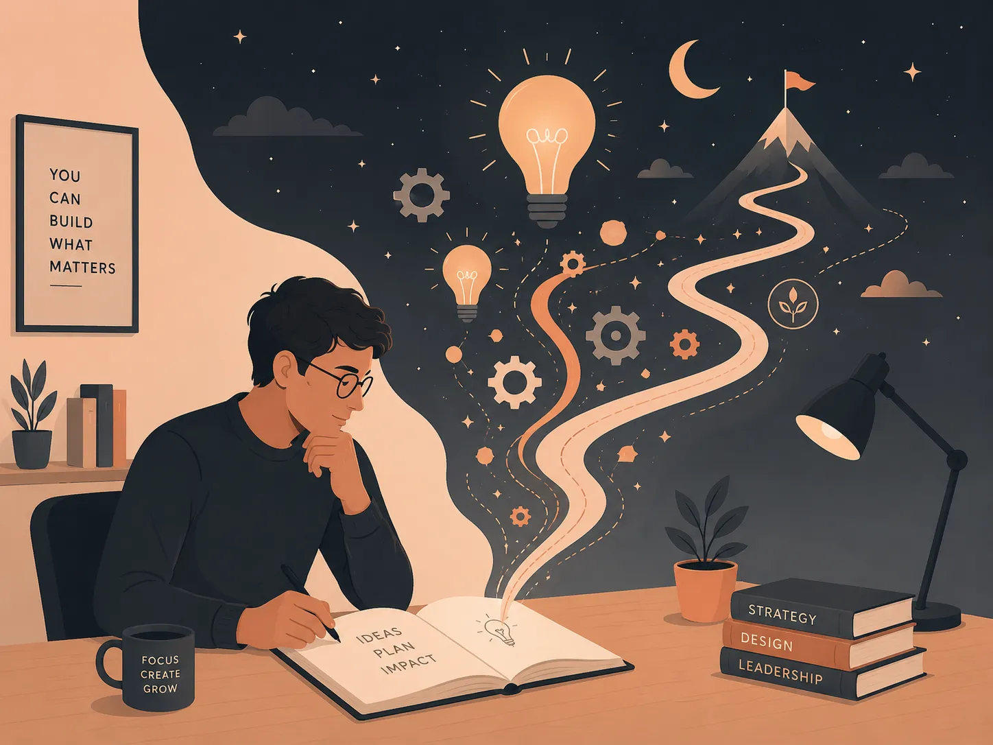 A person reflecting on career paths and passions