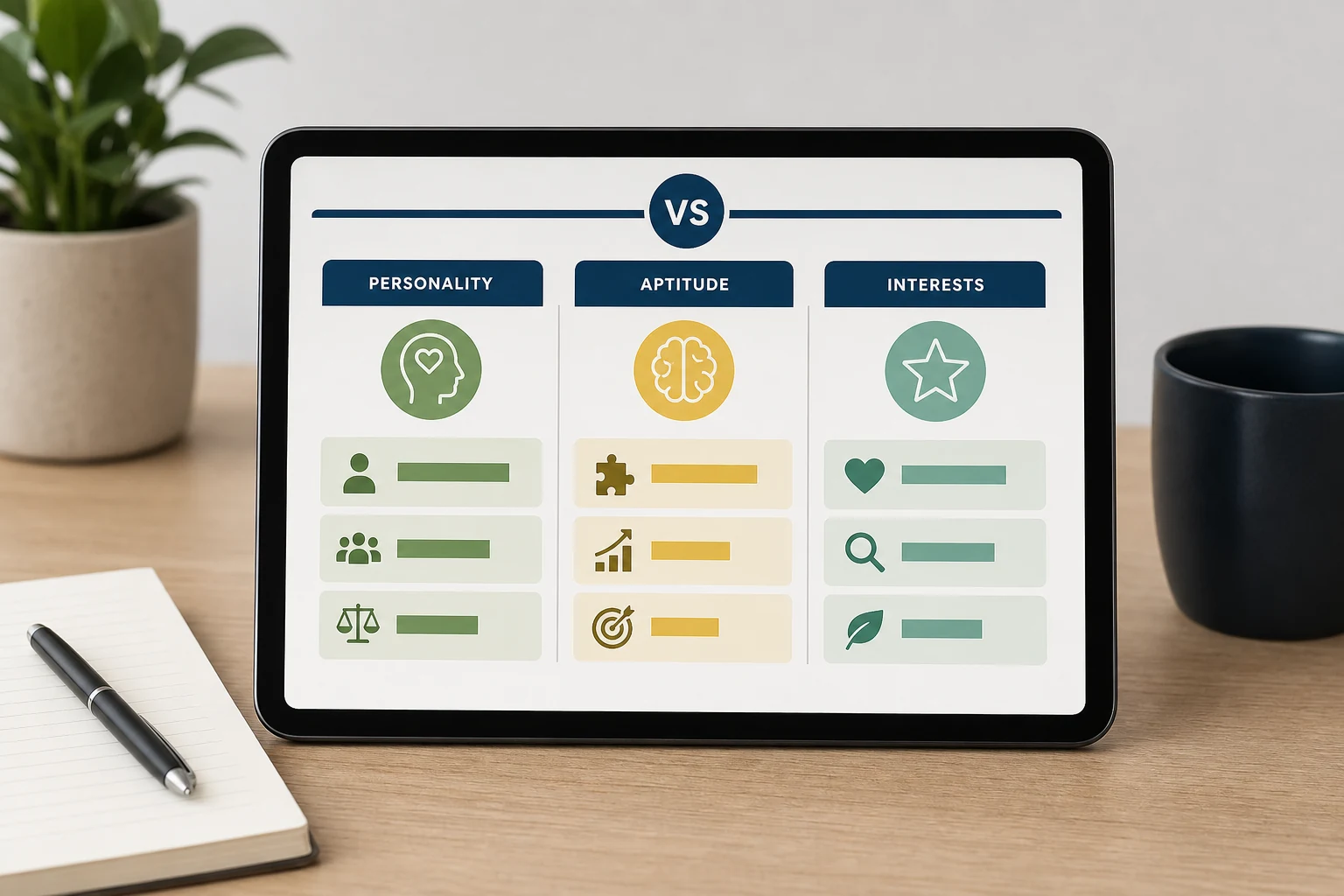 Career assessment comparison chart