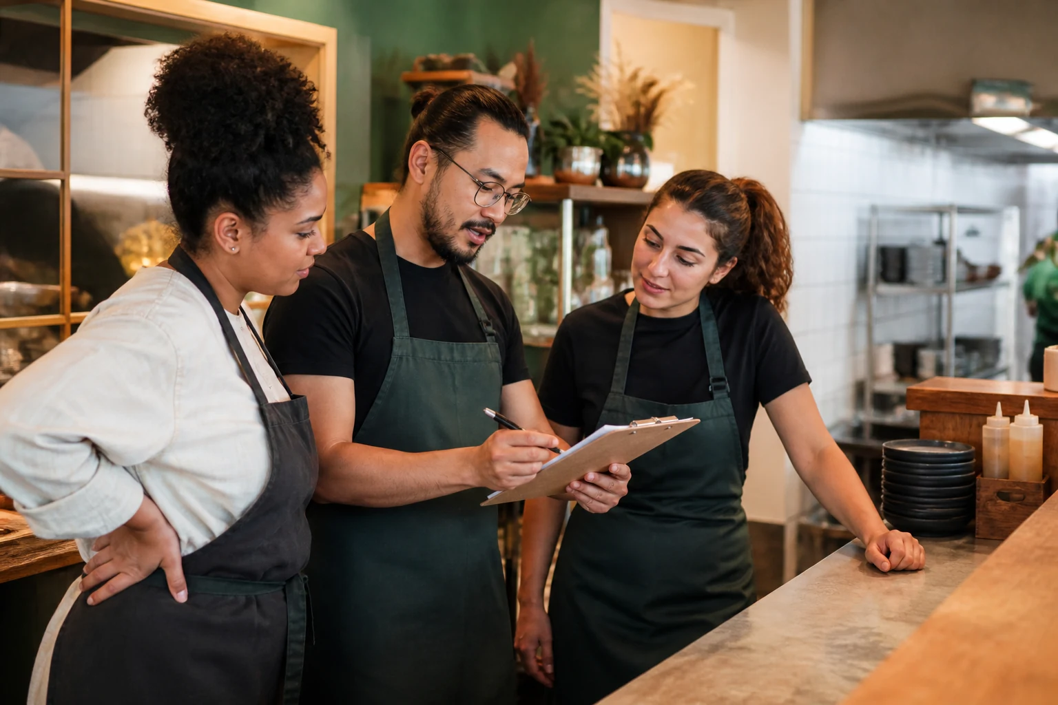 Food service role selection scene